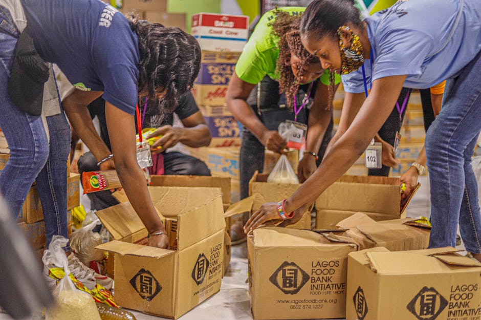 Volunteers distributing food to community members in Brooklyn